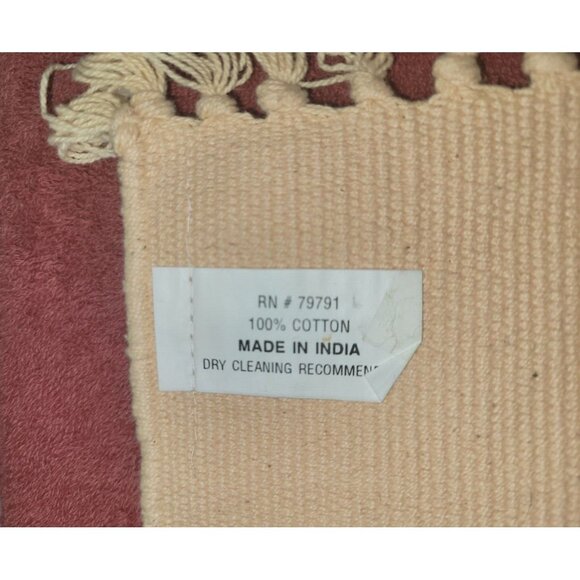 Placemat or Rug Co 19x13" Cotton Stencil Southwestern Native American  Fringed - Picture 3 of 3